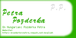 petra pozderka business card